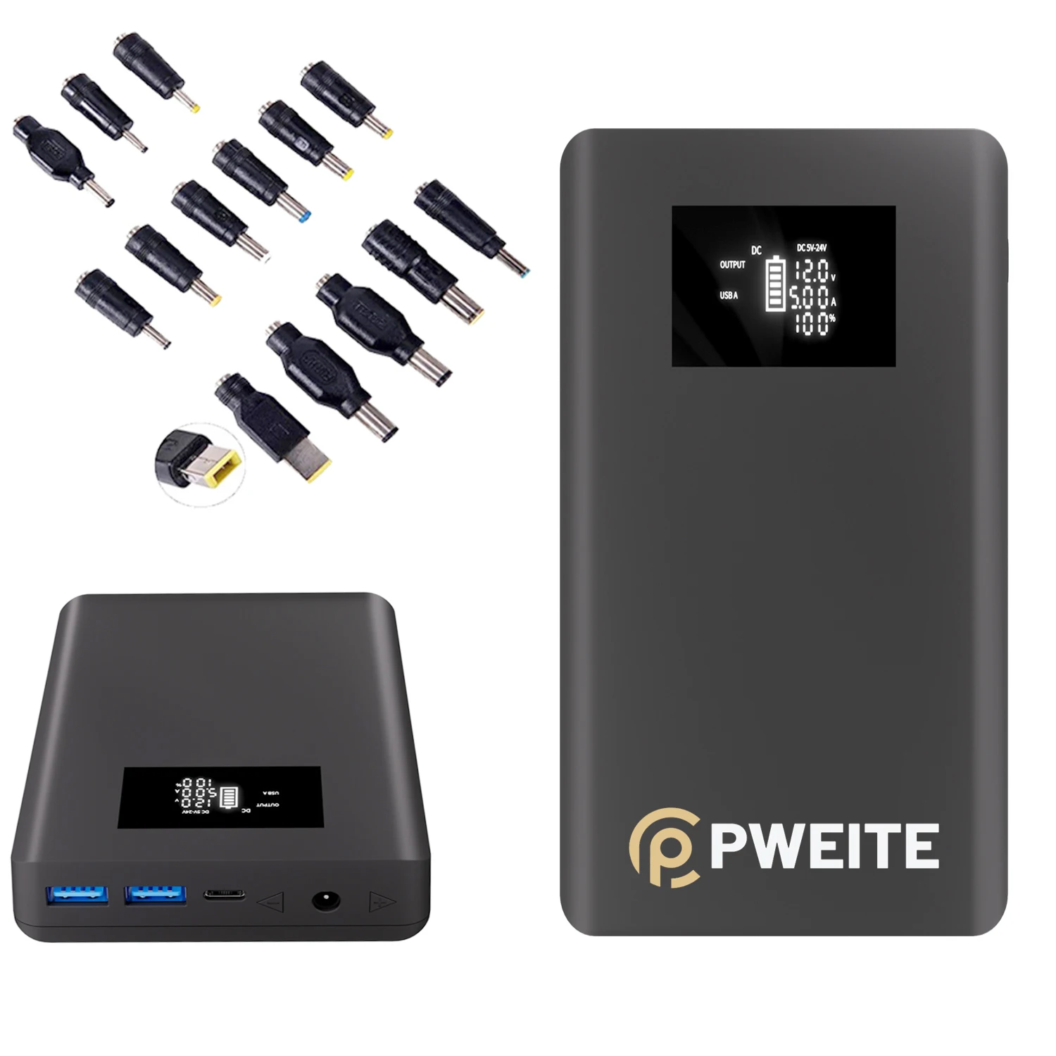 Фото PD 100W DC Powerbank 20000mah 9V 12V 15V 16.5V 19V 1A 2A 3A 4A 5A 6A Power Bank для ноутбука 24V 20V для маршрутизатора CPAP, модема проектора №2