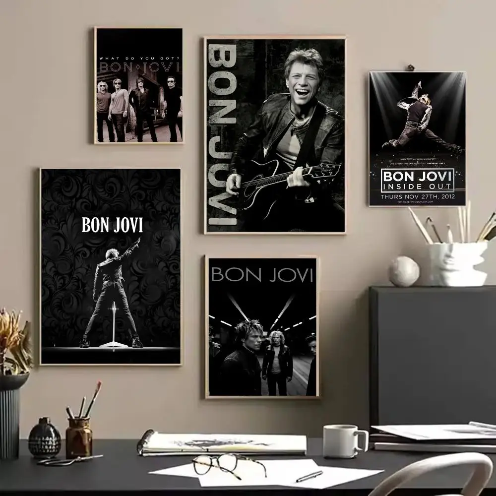 Фото Певец B-bon Jovi постер HD художественный постер для домашнего бара, кафе, декор, сделай сам, винтажный принт для офиса, дома на стене №2