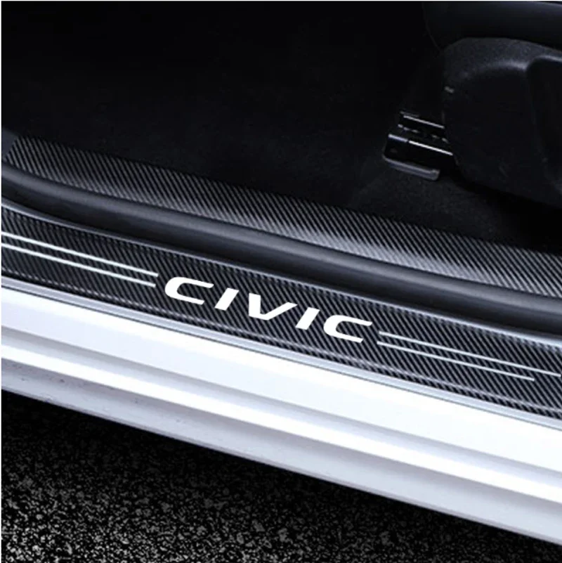 Фото Светящаяся защитная пластина на порог автомобиля для Honda CIVIC Logo 2021 2020 2019 2018 2017 2016 задний бампер №4