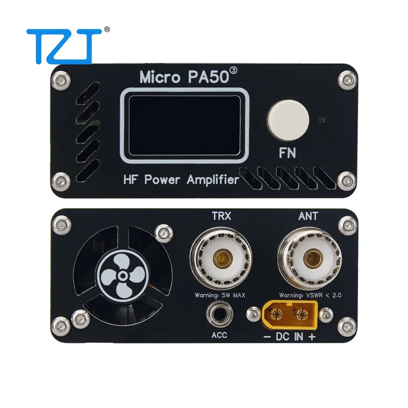 TZT Micro PA50-3 третьего поколения портативный 50 Вт 3,5 МГц-30 МГц RF коротковолновый усилитель мощности фильтр LPF OLED-дисплей
