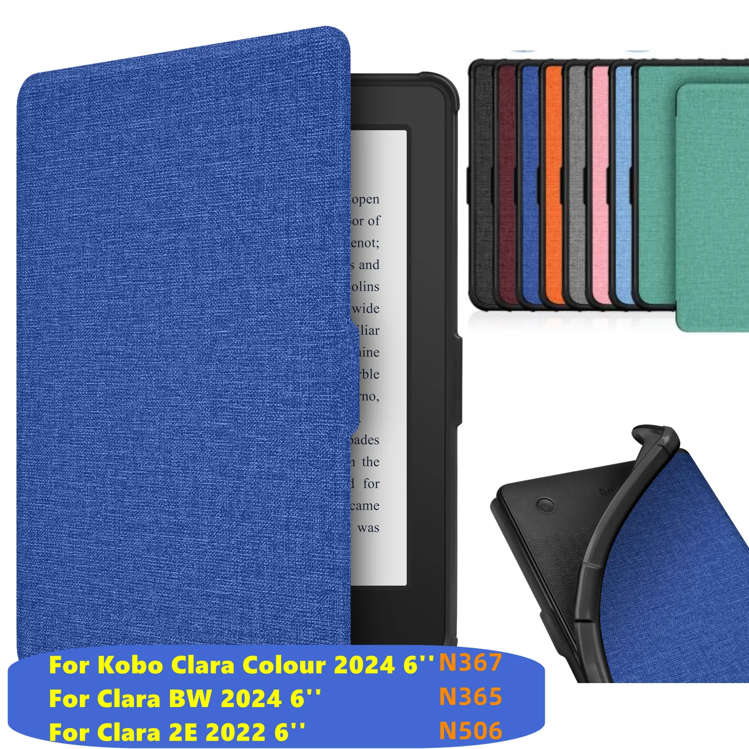 Тонкий чехол для Kobo Clara Color BW 2024 Clara 2E с ремешком на руку 6-дюймовый чехол для электронной книги Sleep Wake N367 N365 N506 Capa Funda Case