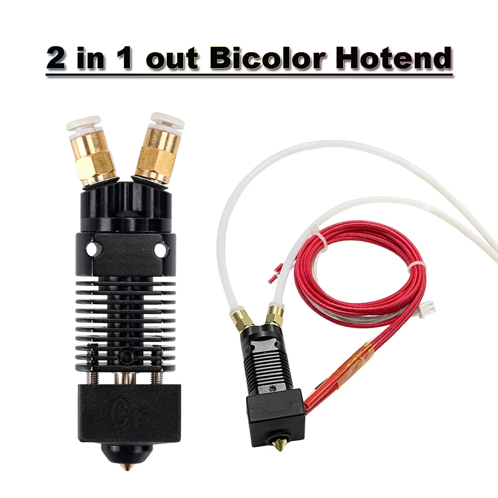 2 в 1, экструзионный экструдер Hotend в сборе, двухцветная печатающая головка, смешанные цвета, J-образная головка, горячий конец, серия CR10, часть 3D-принтера Ender 3