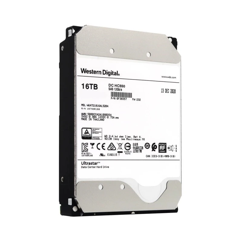 Серверный жесткий диск WD Ultrastar DC HC550 16 Тб, жесткий диск WUH721816AL5204