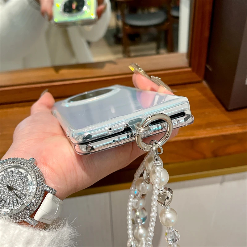 Фото Для HUWEI P50 Pockets2 NovaFlip MateX3 X5 Складной чехол с полной защитой от падения и мерцающей пудрой №5