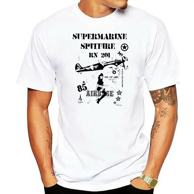 2024 New Arrival Men T Shirt New Printed T-Shirt Pure Cotton Men Herren Spitfire RC Flugzeug Pilot Flieger Aviation Fliegershirt