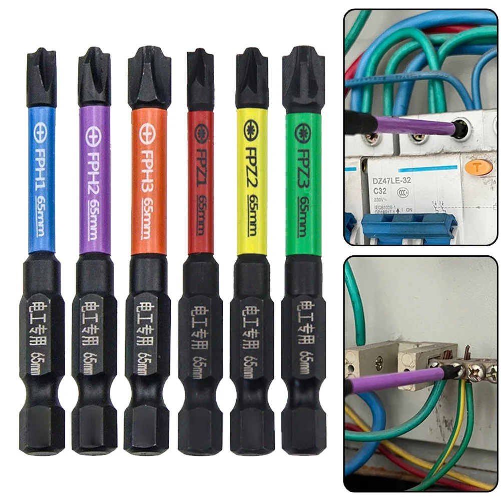 Фото Магнитные специальные шлицевые крестовые отвертки FPH1 FPZ1 FPH2 FPZ2 FPH3 FPZ3, 6-3 шт., 65/100 мм, Электрическая отвертка для замыкания цепи №2