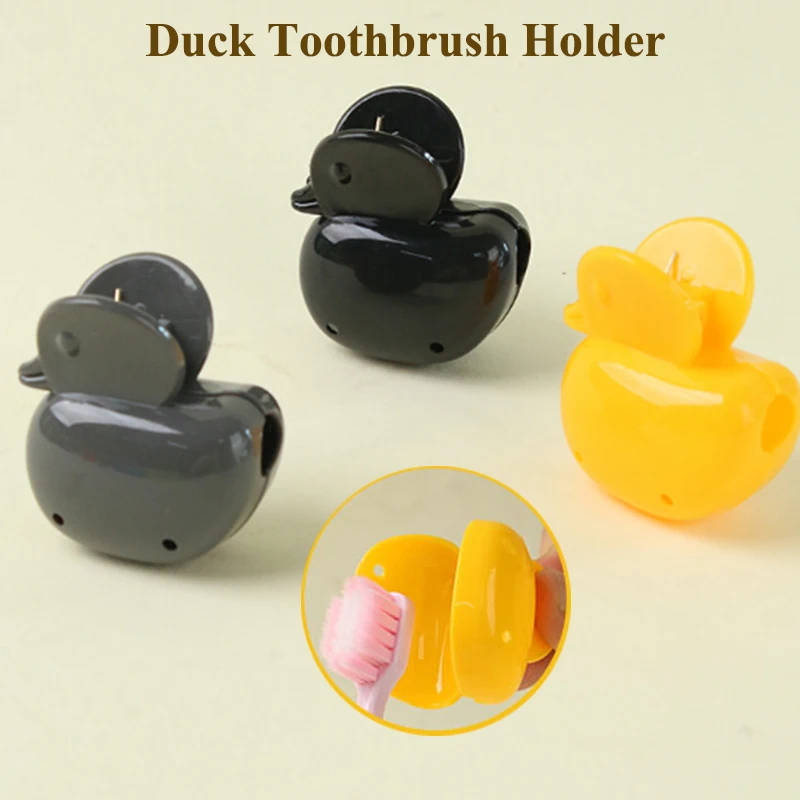 Держатель для зубной щетки Duck, многоразовый. Защитная пленка для зубной щетки, портативный дорожный чехол для щетки, складная насадка с зажимом для насадок зубных щеток