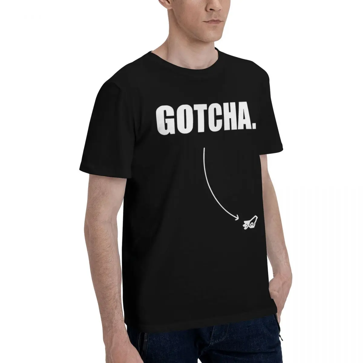 Фото Gotcha Meme Finger Circle Game, 100% хлопок, повседневные дышащие удобные футболки с Тоторо, забавные футболки Ugus, мужские подарки №2