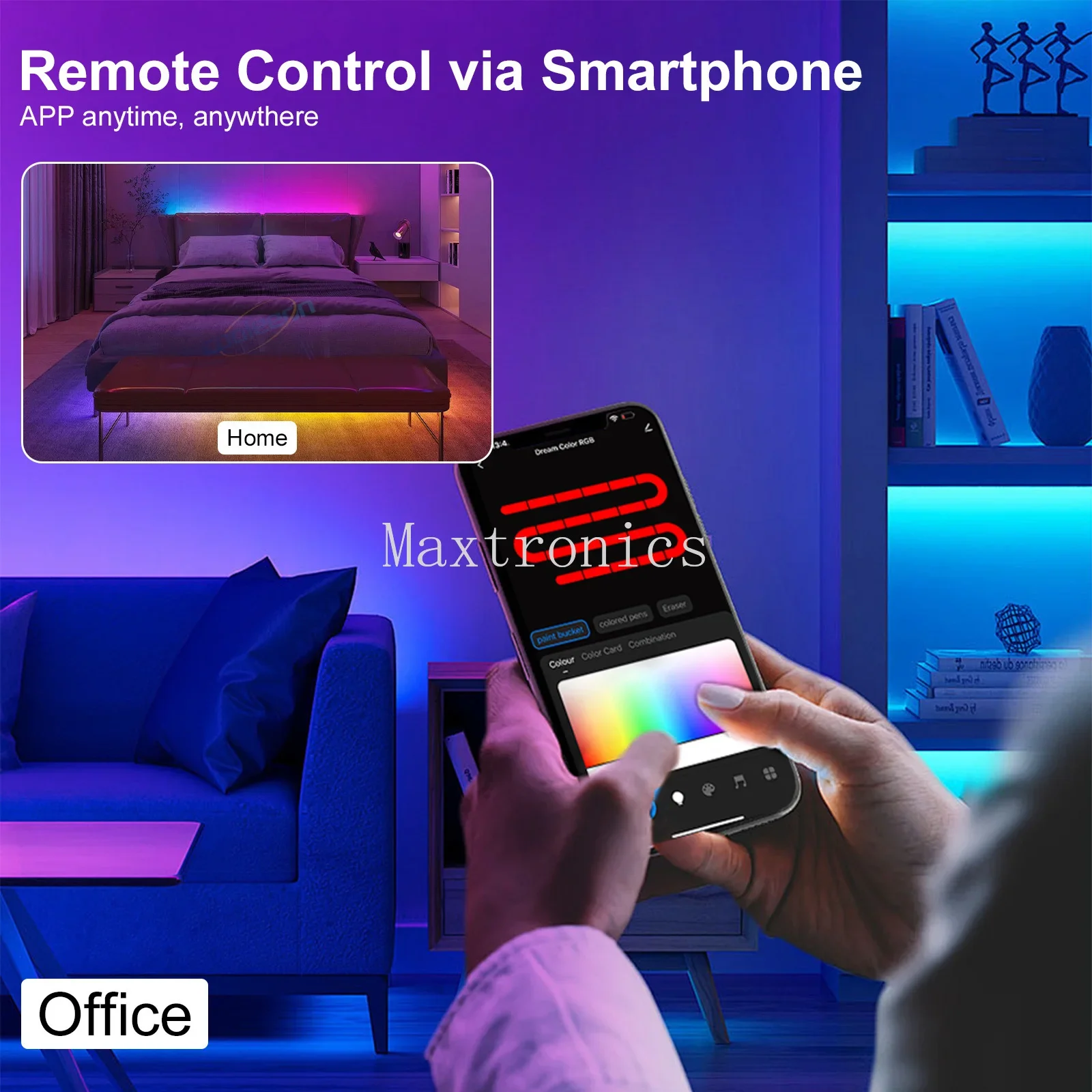 Фото Адресный светодиодный контроллер Tuya Wi-Fi 4в1 SPI RGBW Smart Life Alexa Google Home Control для WS2814 SK6812 RGBW Светодиодная лента №4