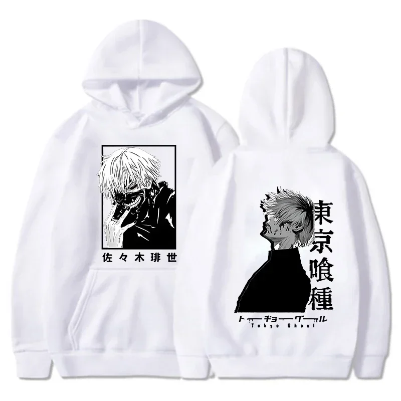 Фото Новые женские и мужские модные толстовки Kaneki Ken свитшот с принтом унисекс аниме повседневные топы с длинным рукавом №3