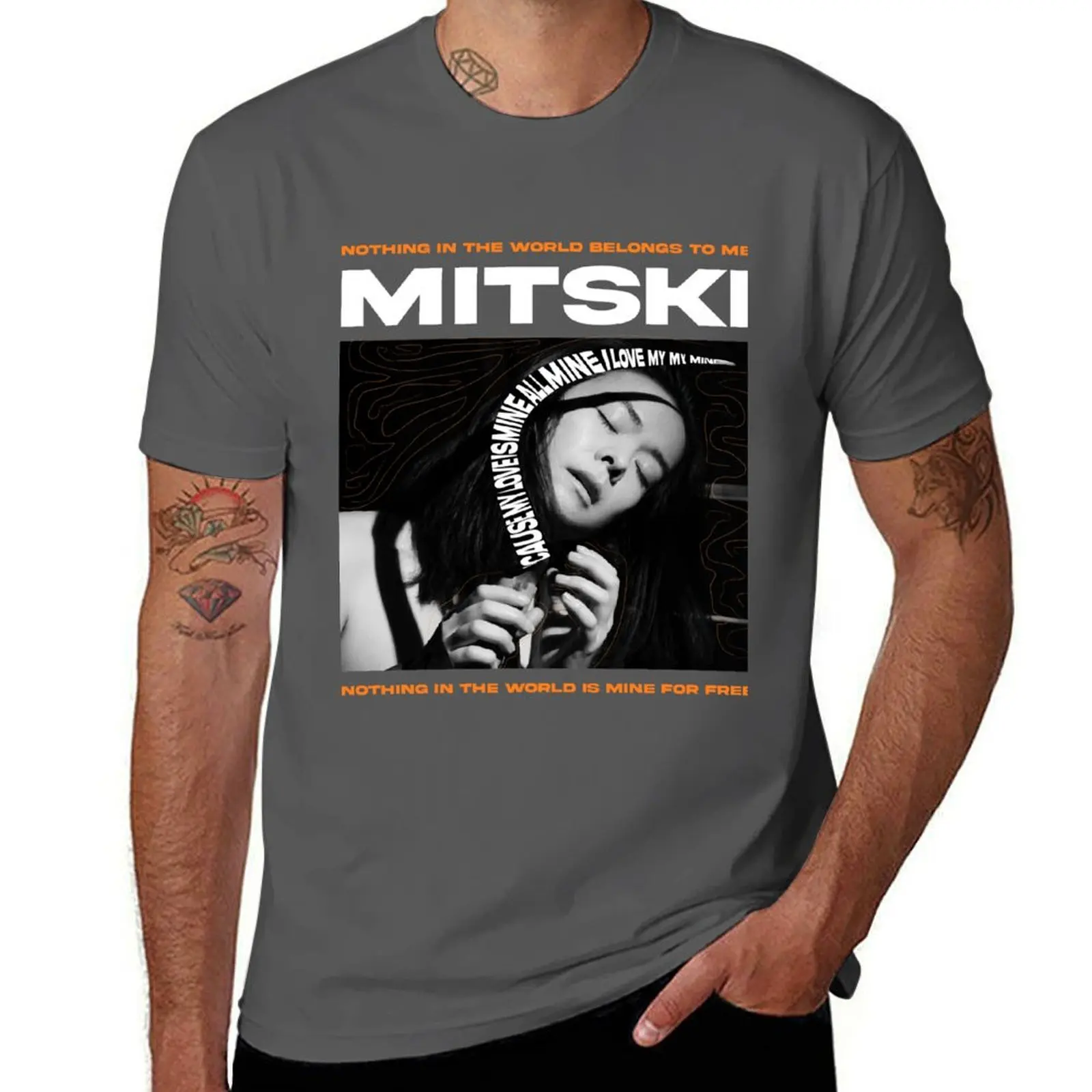 Футболка Mitski, мужская футболка, летние мужские футболки, хлопковые футболки для мужчин, забавная футболка с рисунком
