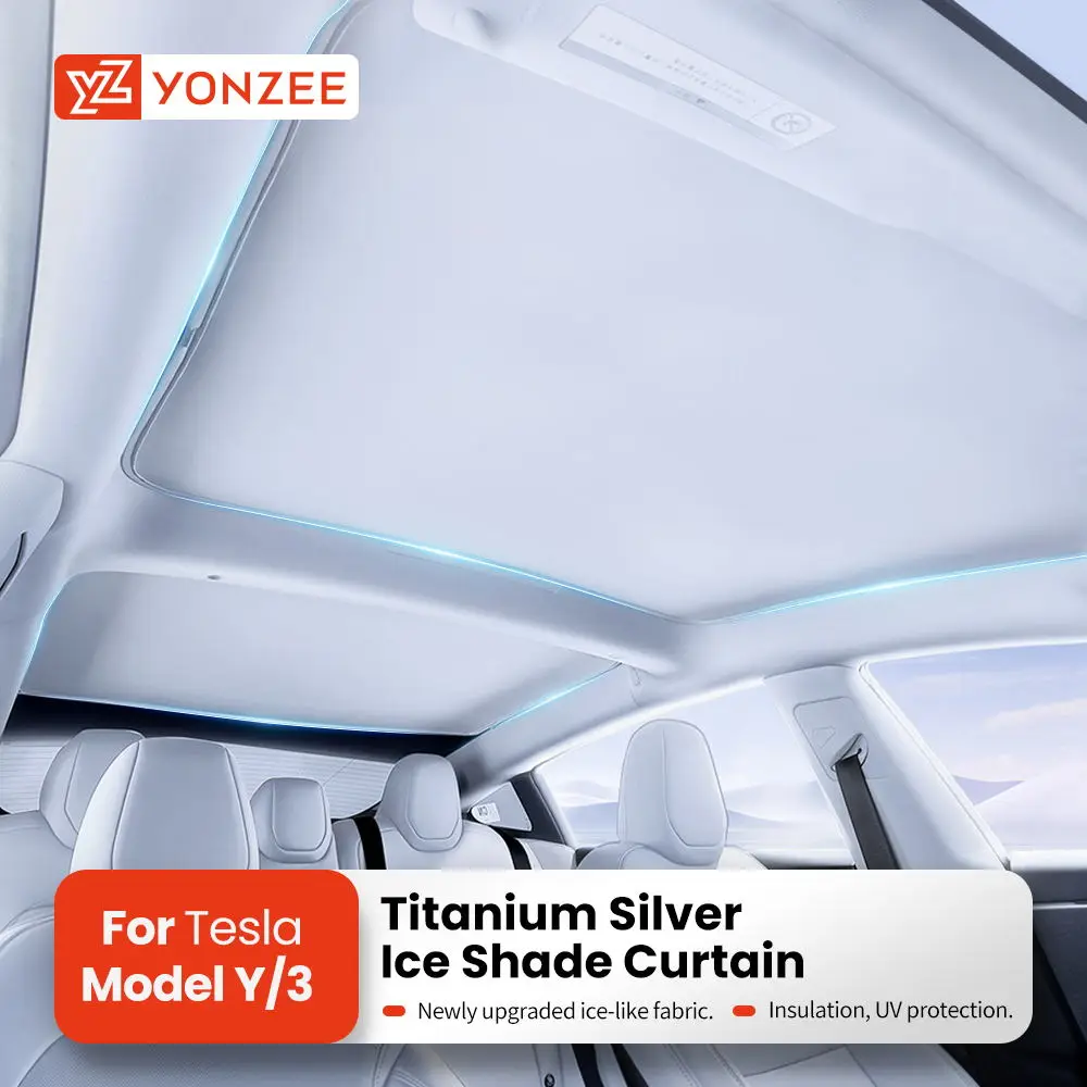 YZ для Tesla Model 3 Y Highland 2021-2024, новинка, обновленные солнцезащитные очки из ледяной ткани, фотовспышка с передней и задней крышей