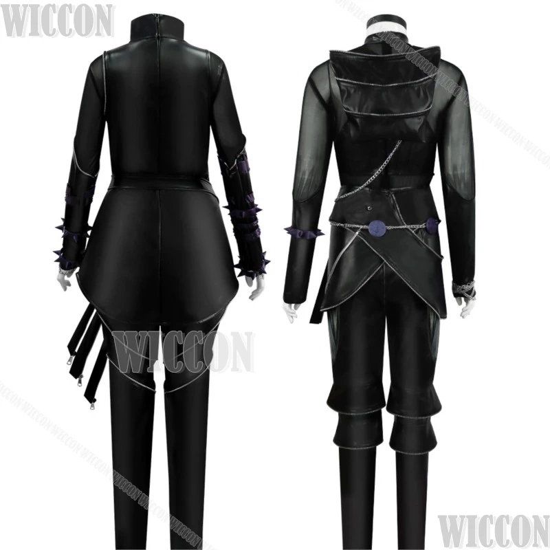 Фото Zoey Korea Idol Kpop Demon Huntrix Косплей Сексуальный комбинезон из искусственной кожи в стиле панк Black Battle Ninja Jirai Kei 코스프레 Хэллоуин Вечеринка Cos Comic Con №5