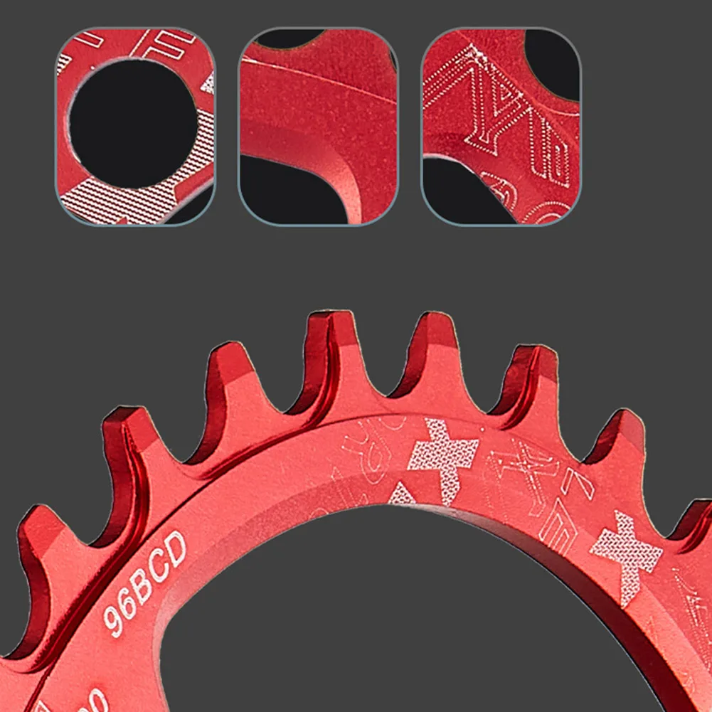 Флюоресцентная односкоростная 32T34T36T38T BCD 96MM Bike CNC обработка процесса MTB положительная и отрицательная пластина (art.: 3920c63851d0a) - 3920c63851d0a