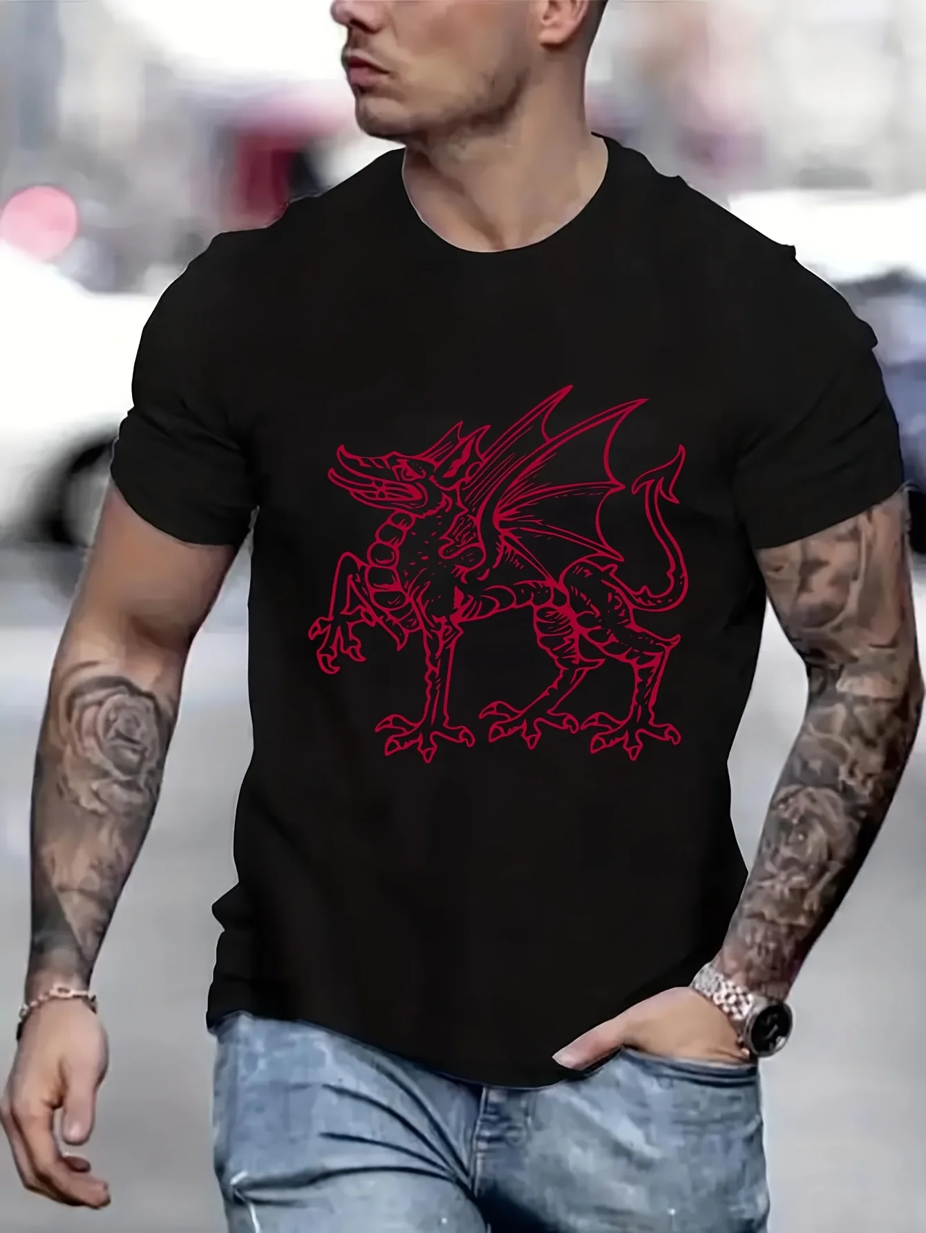 Wrexham Wales Welsh Dragon Flag рубашка одежда мужская футболка с рисунком аниме мужская футболка футболка с принтом B 5024233