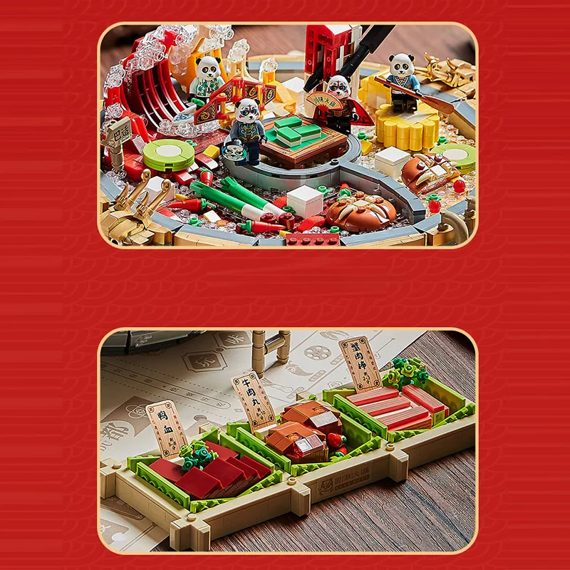 4344 шт. креативная модель микро-Сычуань Hotpot, строительные блоки, вкусная еда, украшение для дома, алмазные блоки MOC, игрушки для детей, подарок (art.: 3920bf3d6172a) - 3920bf3d6172a