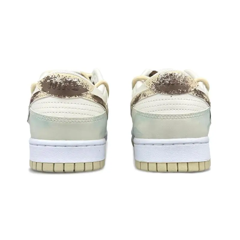 Фото 【Настроить】Nike Dunk Обувь для скейтбординга Мужские низкие кроссовки бежевого/синего/коричневого цвета DV0831-003 №5