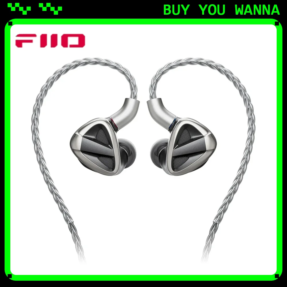 Наушники FiiO FH19 2DD + 6BA Гибридный драйвер Hi-Fi Музыка IEM Наушники-вкладыши Hi-Res Audio MMCX Съемный кабель Wried Earbuds 3,5 мм