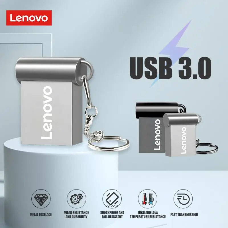 Фото Популярный металлический USB флеш-накопитель Lenovo 2 ТБ 3,0, 1 ТБ, флеш-накопитель для ПК, ноутбука, 128 ГБ, USB-карта памяти 3,0, флеш-накопитель, высокоскоростная флешка №2