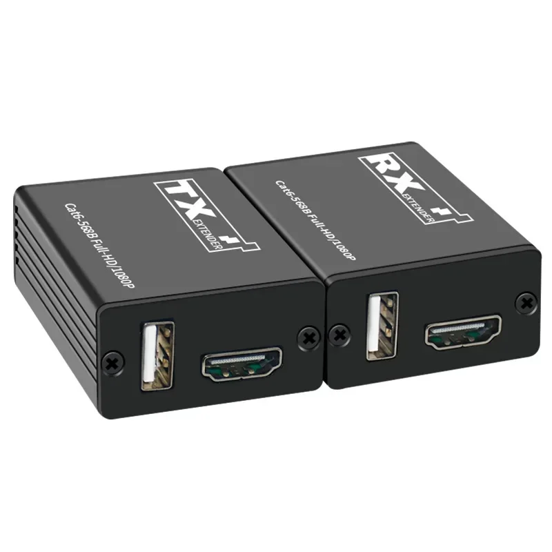 Фото 30M USB KVM HD удлинитель через сетевой кабель Cat6 HDMI в Rj45 Ethernet-конвертер для камеры NVR DVR в ТВ-монитор для ПК Мышь №2
