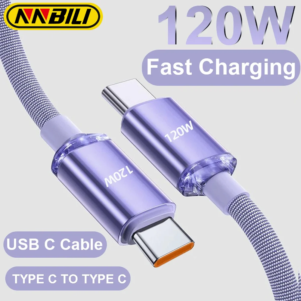 NNBILI 2024 Новый Кабель USB-A К USB-C Мощностью 120 Вт Для Быстрой Зарядки И Синхронизации Данных Для iPhone 15 Серии Xiaomi...
