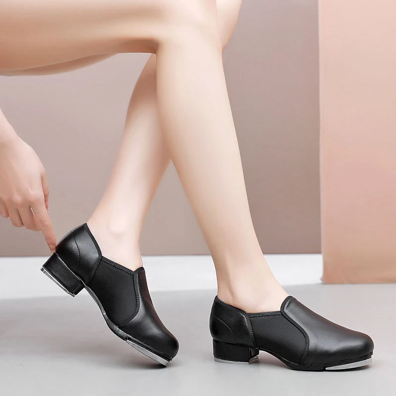 Фото Stelle Tap Shoes для девочек и мальчиков, женская обувь для джазовых танцев из искусственной кожи на шнуровке №3