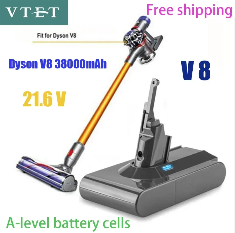 2024Dyson V8 21,6 в 38000 мАч Сменный аккумулятор для Dyson V8 Absolute, ручной пылесос без шнура, батарея для Dyson V8