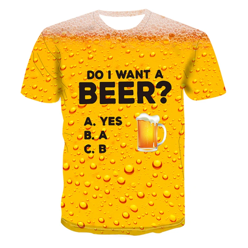 Футболка мужская с 3D-принтом Just Beer It, свободная рубашка с круглым вырезом и коротким рукавом, уличная одежда в стиле харадку, большие размеры, лето