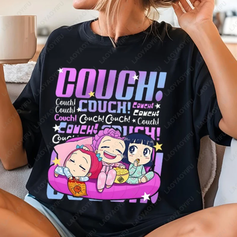 Футболка в стиле аниме Couch Couch Kpop Music, индивидуальный подарок для фанатов, футболки с графикой Huntrix, персонализированный подарок, футболка Hunters Demon Kpop