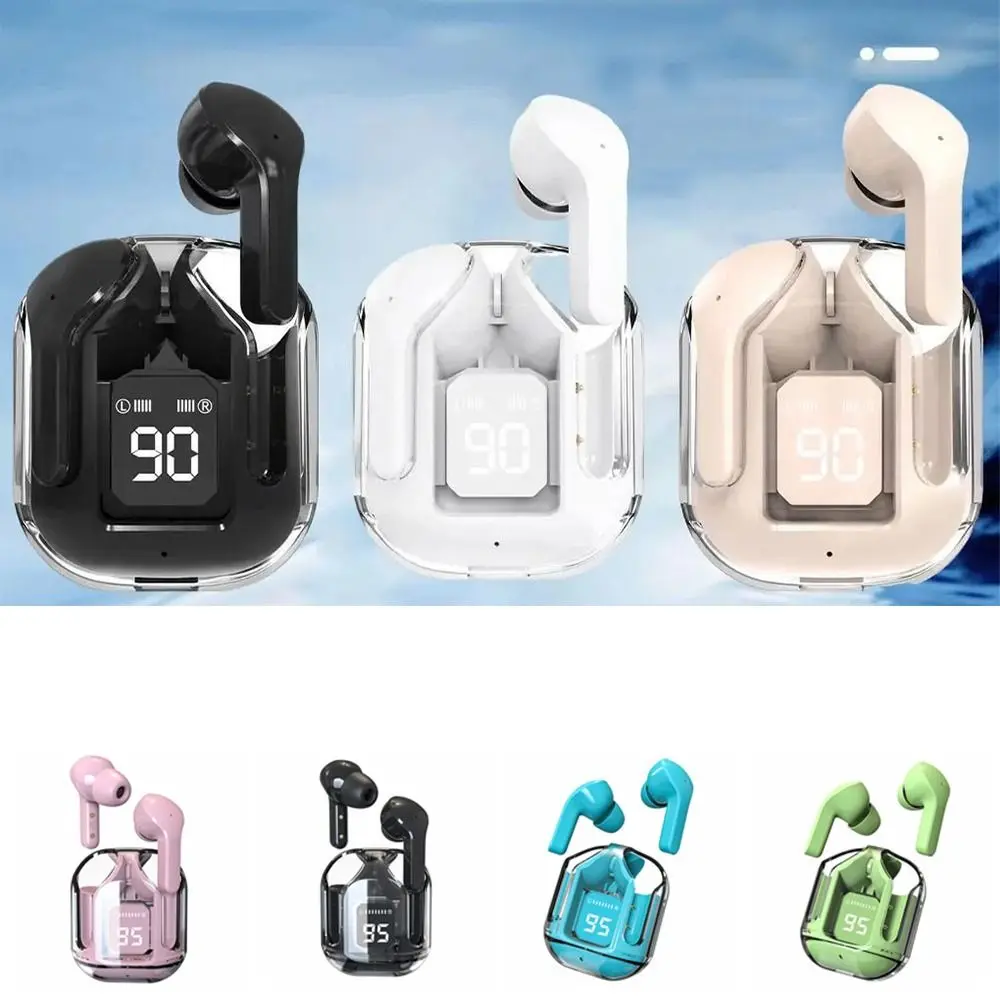 Прозрачные беспроводные наушники со светодиодным дисплеем Bluetooth V5.3 наушники-вкладыши с сенсорным управлением беспроводные наушники работают