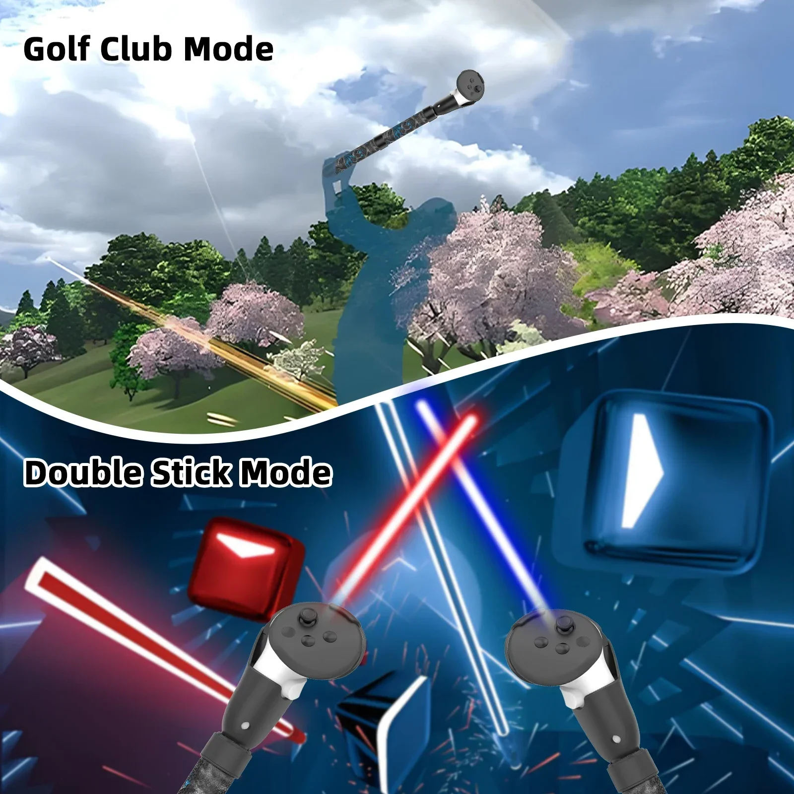 Фото Новый аксессуар для контроллера Meta Quest 3S для игрового контроллера Quest 3S VR Beat Saber Golf + теннис для игр Oculus Quest 3/3S №4