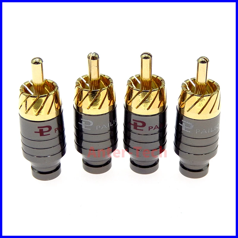2/4 шт. роскошный паяльный разъем RCA, разъем для динамика, аудиовыход/вход, переходник, Позолоченный разъем для наушников