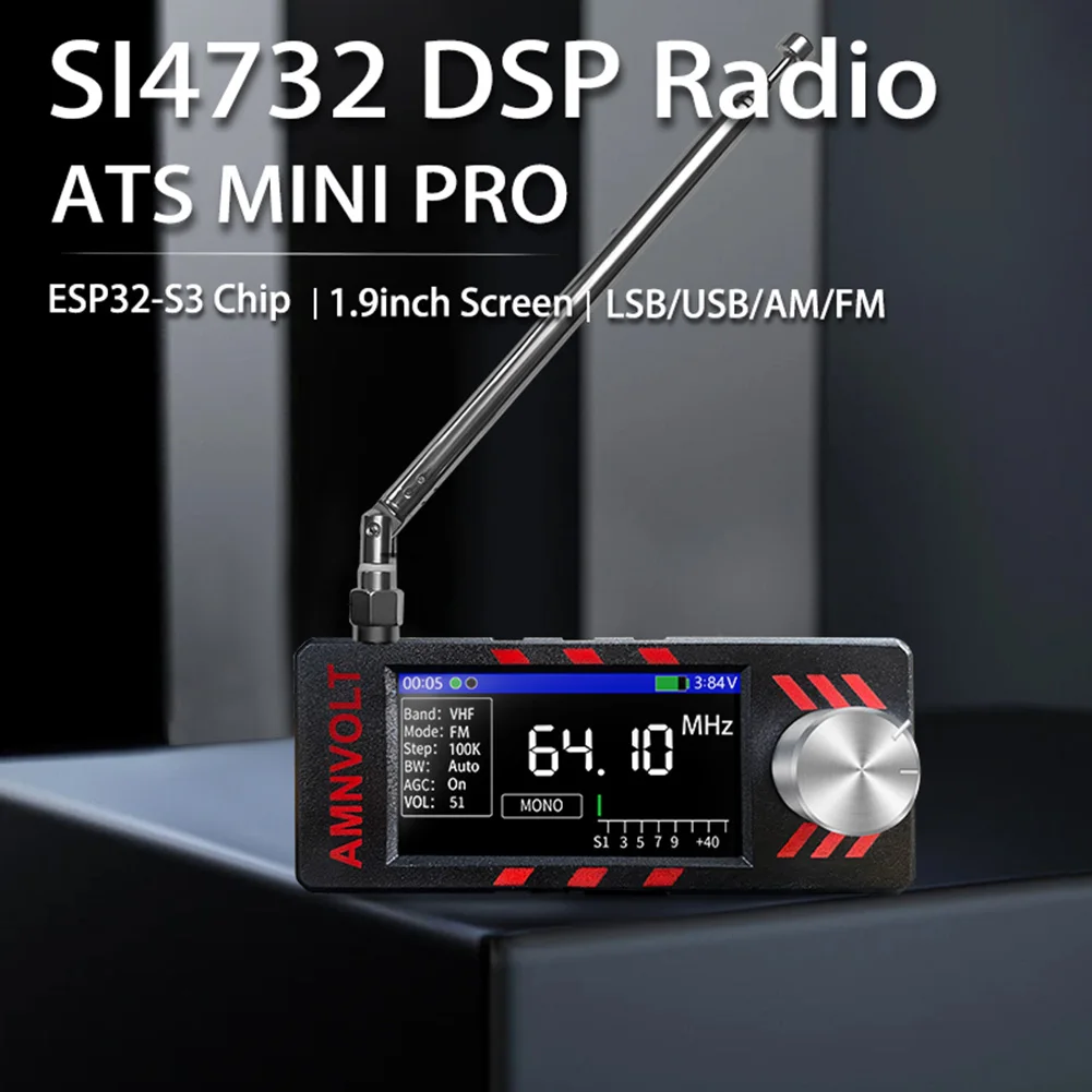 Фото Модернизированный V3S AMNVOLT Mini SI4732 D S P Радиоприемник FM AM SSB LSB USB полнодиапазонный карманный радиоприемник с усилителем для наушников Hi-Z №5
