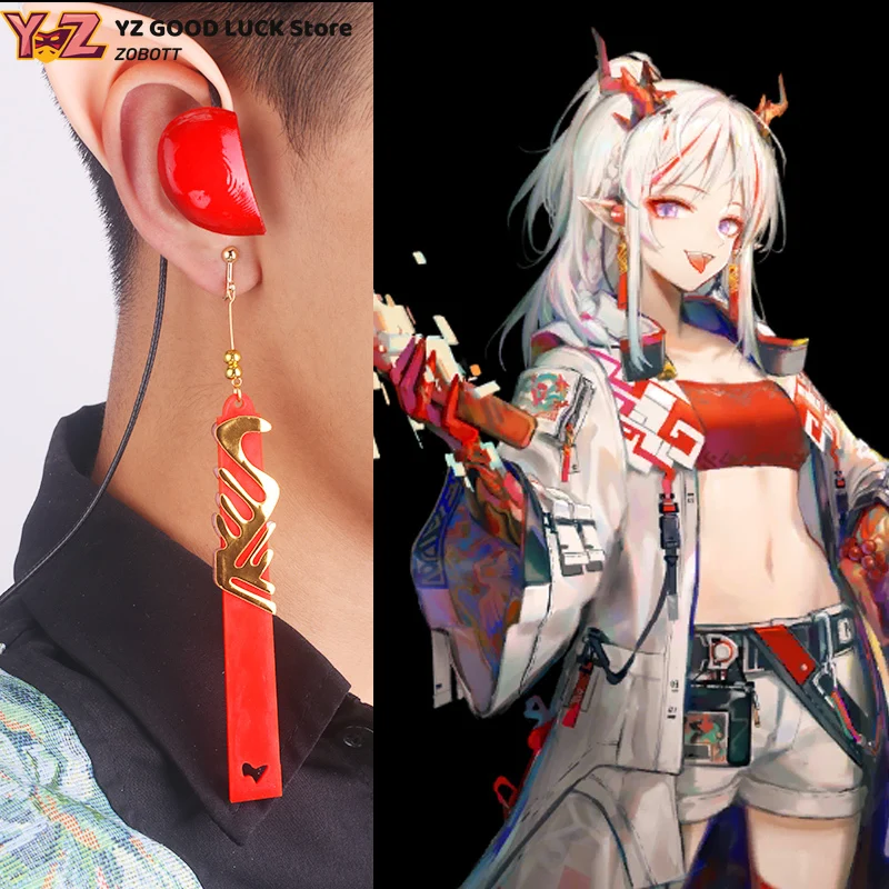 Игра Arknights Nian «Реквизит для косплея Nian», серьги и уши Ниа, головные уборы Arknights, косплей для Хэллоуина, аксессуары для рождественской вечеринки