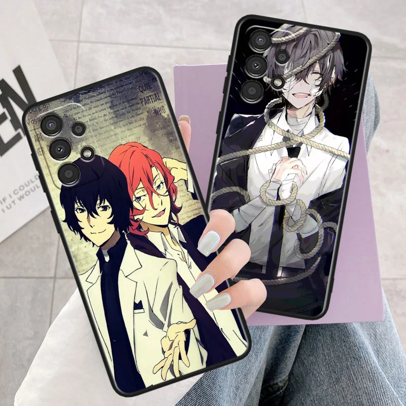Фото Черный телефонный чехол Bungo бродячие собаки для Samsung Galaxy S24 S23 S22 S21 S20 S10E Ultra Plus Lite FE, силиконовый чехол, мягкий чехол №3