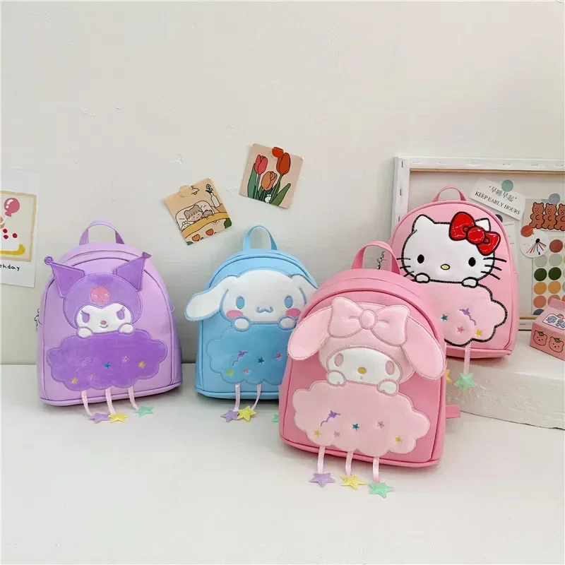 Sanrio hello kitty детский рюкзак kuromi pu школьный рюкзак принцесса кукла аксессуары сумка детский сад для девочек дорожная сумка на плечо