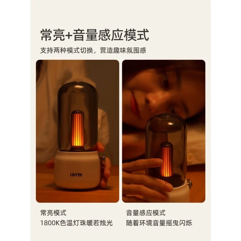 Фото Оригинальный ретро-светильник Lofree CANDLY, USB-подставка для зарядки, два режима освещения, теплый, как теплый, окружающий свет, Прямая поставка, спальный светильник №3