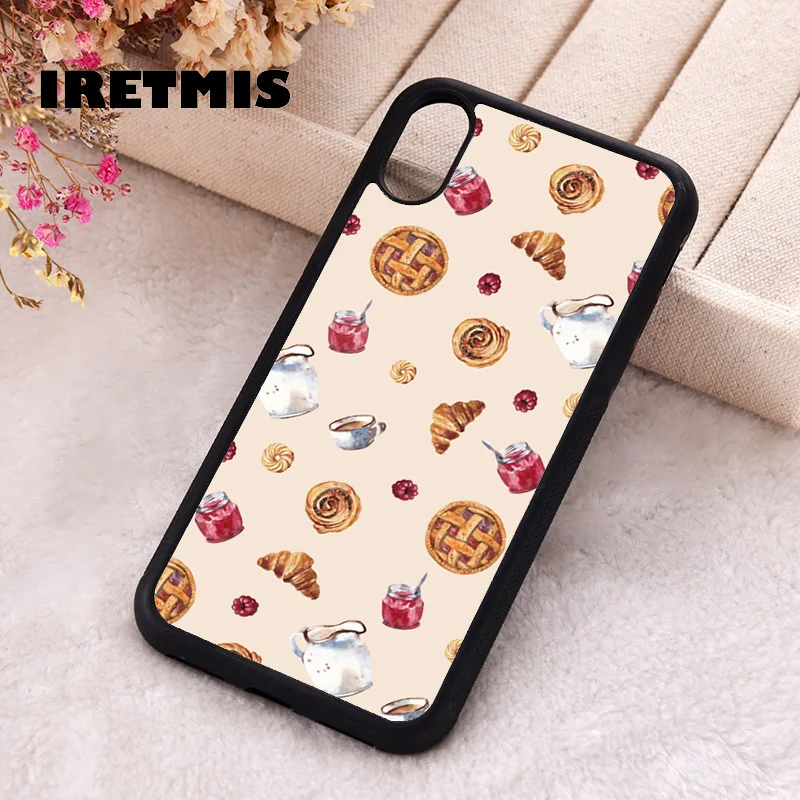 Чехол Iretmis для телефона iPhone X XS Max XR 11 12 13 PRO MINI 14 15 16 Plus, резиновый силиконовый чехол French Cafe
