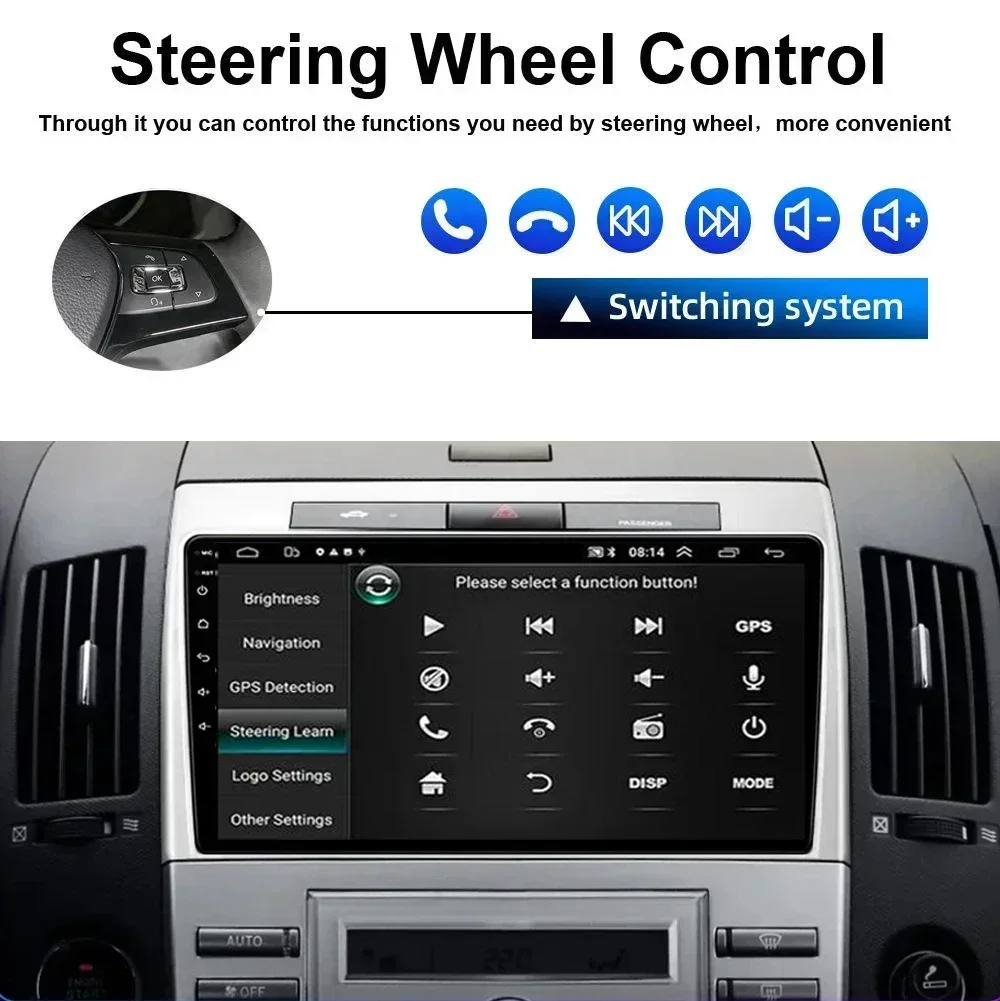 Фото Для Toyota Corolla Verso AR10 2004-2009 Android 14 Автомобильный радиоприемник Мультимедийный стереоплеер Автоматическая навигация GPS 2Din DVD головное устройство №5