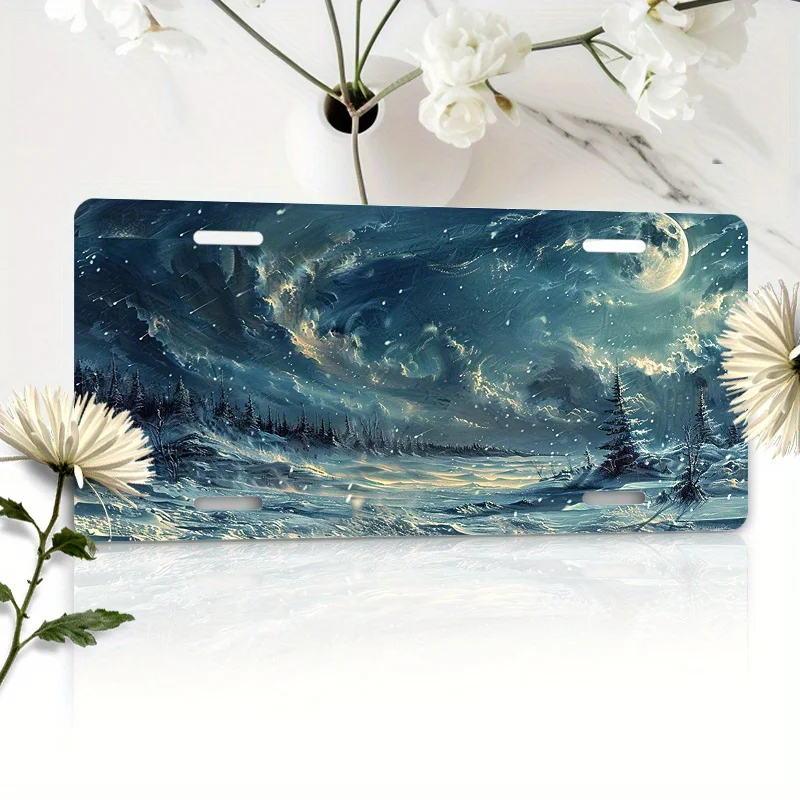 Алюминиевая пластина Snow World Art, 6x12 дюймов, водонепроницаемая и устойчивая к ржавчине Передняя пластина, идеально подходит для праздников и дней рождения