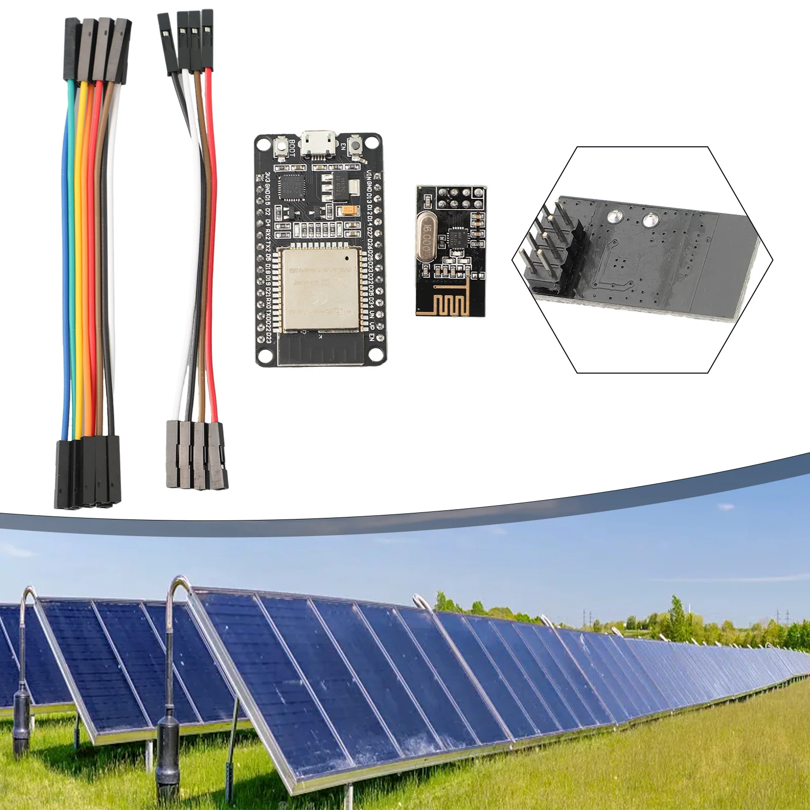 Фото Комплект кабеля ESP32 + NRF24L01 Широкая совместимость Подключение HM300 HM350, высокопроизводительный модуль NRF24L01+, высокое качество №3
