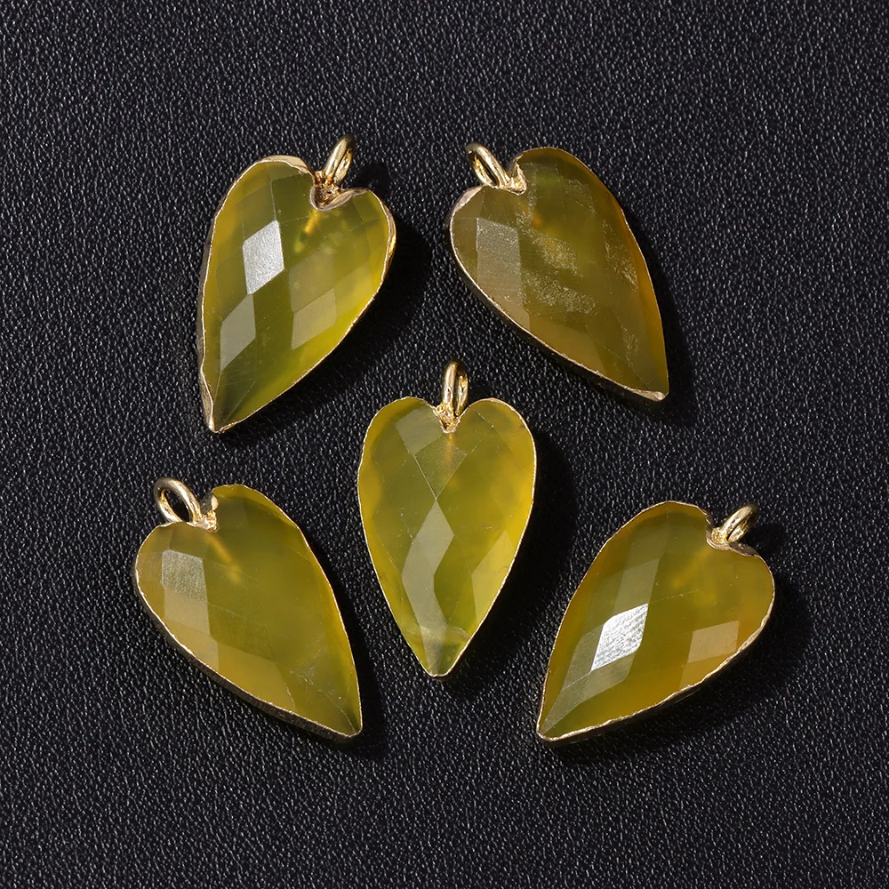 Фото 2 шт. 13x20mm, сердечный натуральный каменный подвеска, белый, розовый, фиолетовый, зеленый, синий, ожерелье ручной работы, аксессуары ожерелья оптом №4