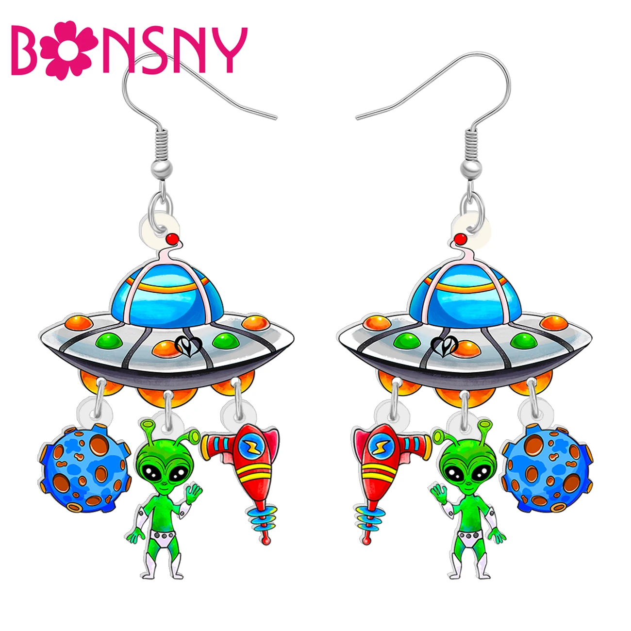 Акриловый Забавный набор BONSNY с инопланетянином кораблем, женский набор для девушек, учителей, детей, подарки для школы