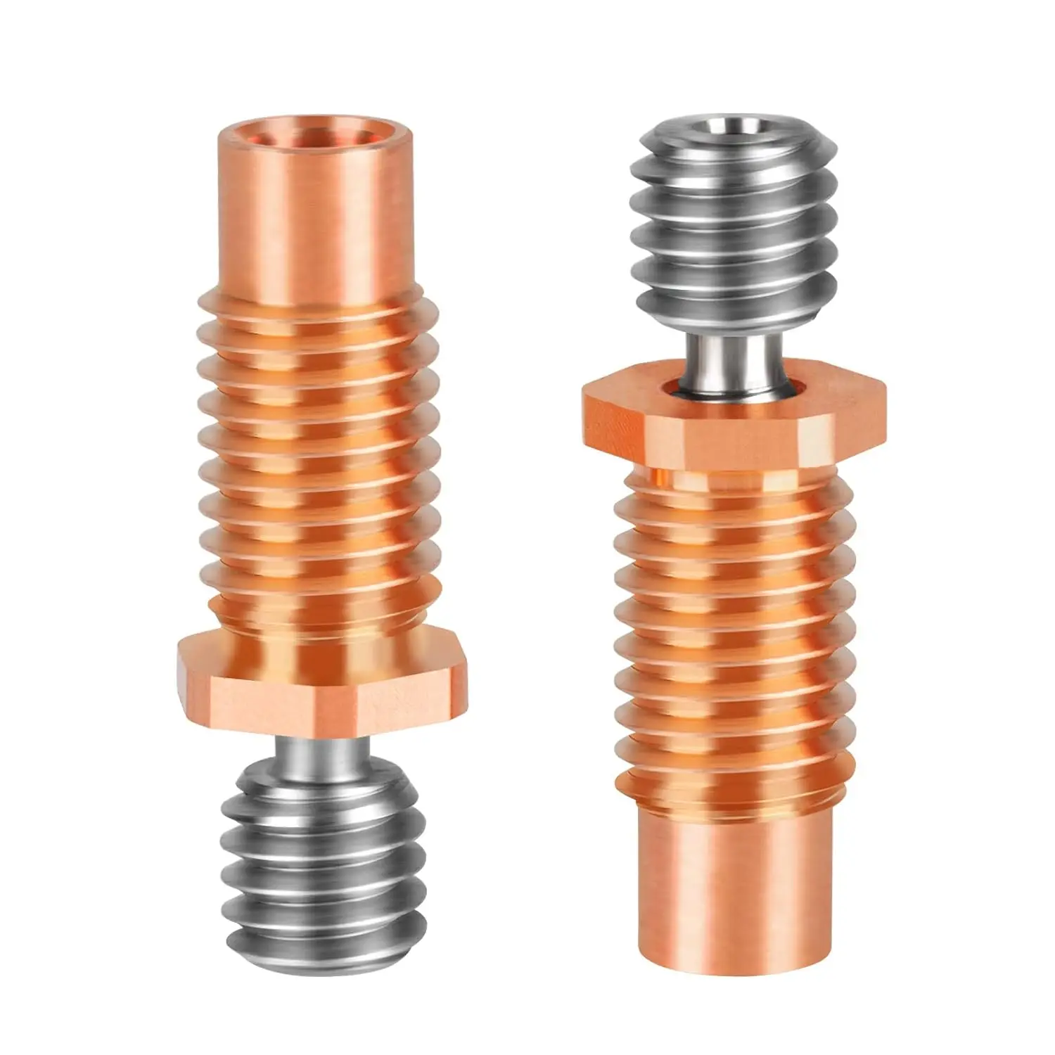 2 шт. E3D V6 Hotend Heatbreak полностью металлический резьбовой обновленный титановый сплав и медный биметаллический горловой наконечник для V6 Hotend 3D принтера