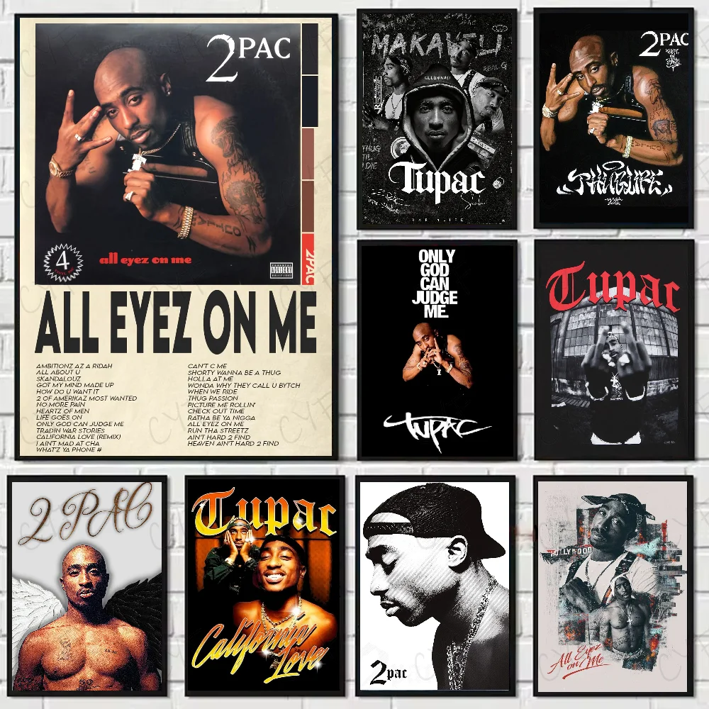 Рэпер T-Tupac Shakur 2pac постер HD арт липкая стена водонепроницаемый дом гостиная спальня бар эстетическое украшение