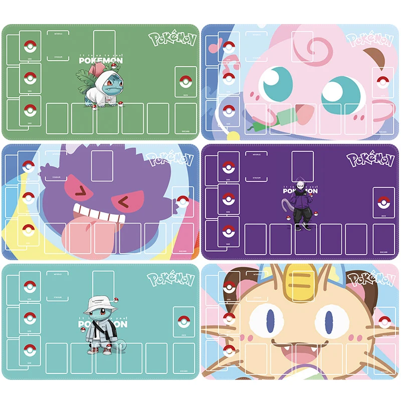 60*35*0,2 см PTCG Покемон специальный игровой карточный коврик битва Gengar Pikachu Mew Сквиртл Бульбазавр подарок Игрушка Аниме Настольный коврик