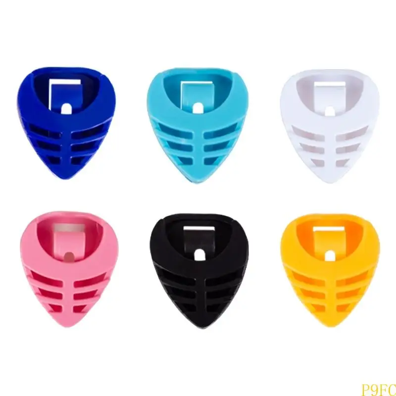 P9FC 6pcs Guitar Pick Holders Пластиковый корпус Plectrum Case-On Guitar Pick Case Picks Plactment Guitar Accessories