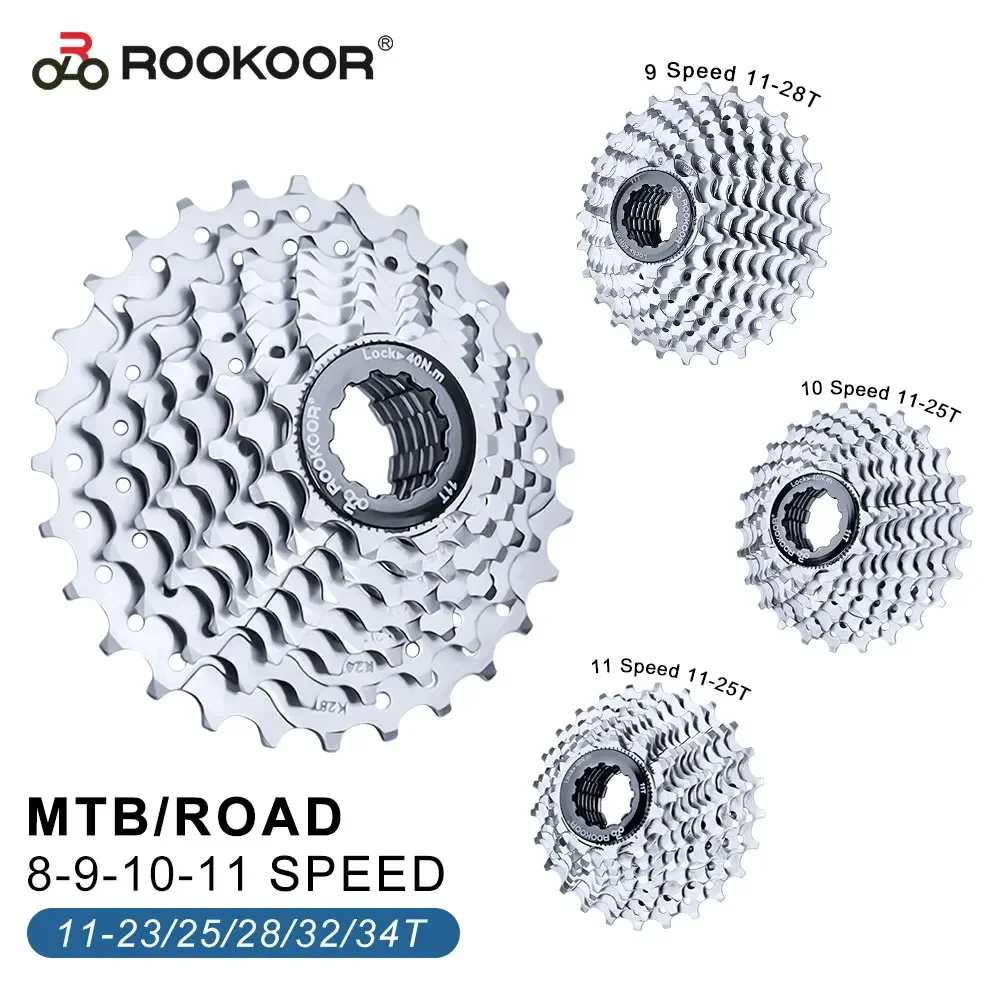 Велосипедный кассетный маховик ROOKOOR, 8/9/10/11 скоростей, 11-25 т/28 т/32 т/34 т, Velocidade, подходит для звездочки для горного велосипеда, шоссейного велосипеда