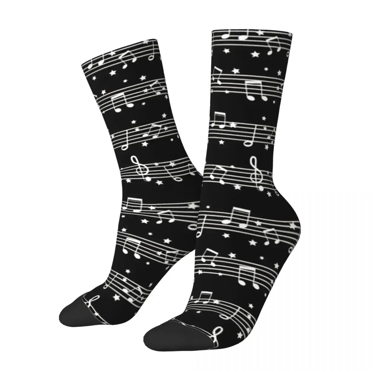 Chaussettes Elin Drômetles pour hommes, blanc sur noir, Хип-Хоп, Харадзюку, заметки начальника, мотив heureux, chaussettes d'équipment