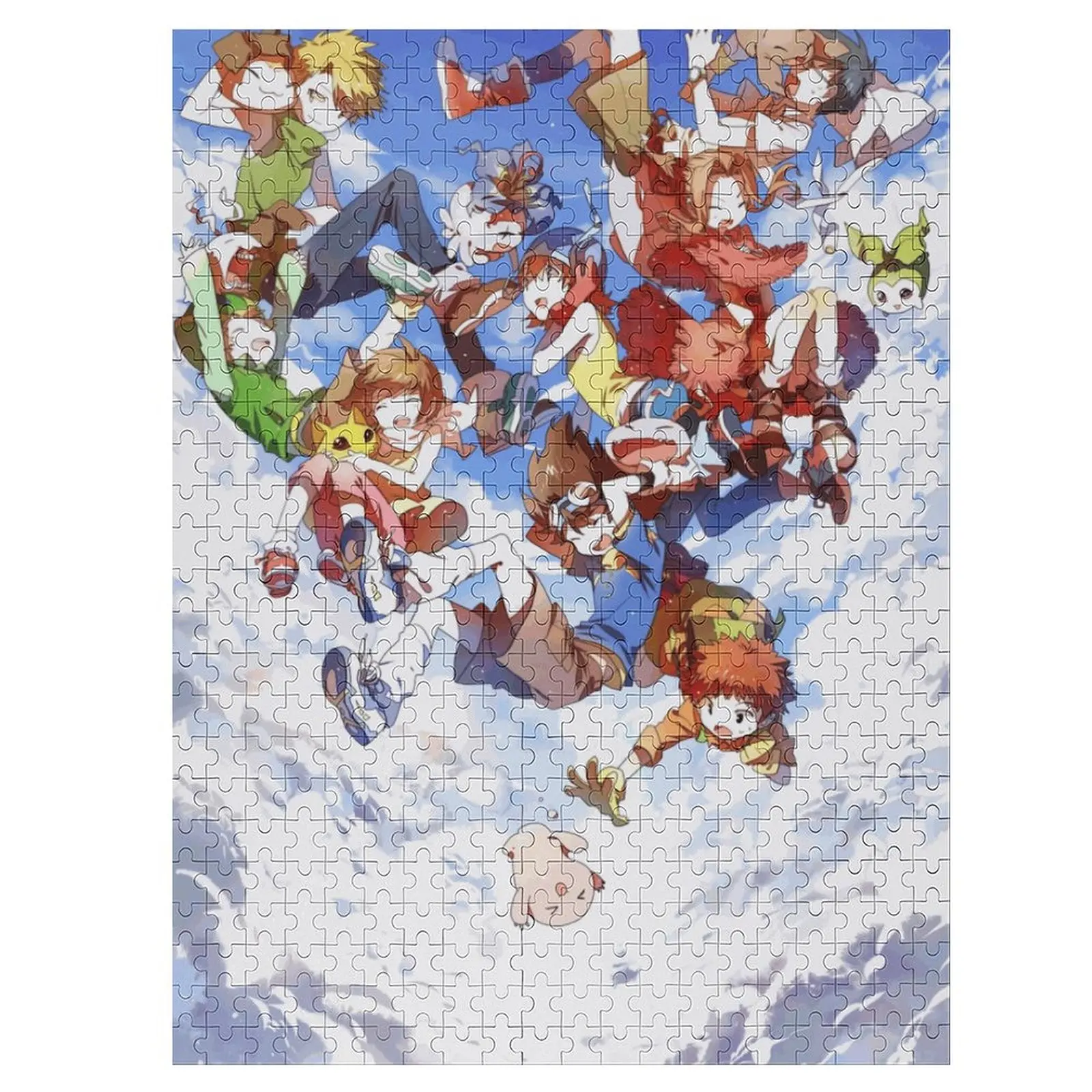 Фото Пазл Bandai Digimon из 500/1000 частей цифрового монстра, деревянная головоломка «сделай сам», персонализированная игрушка для декомпрессии с узором HD №3